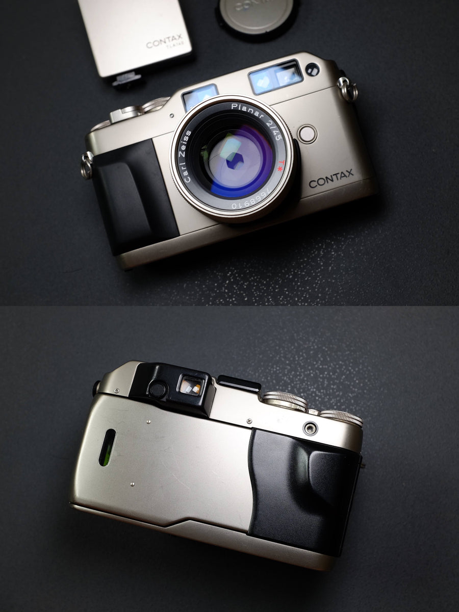 Contax G1 Green Label + Carl Zeiss Planar 45/2 + TLA140 Flash 