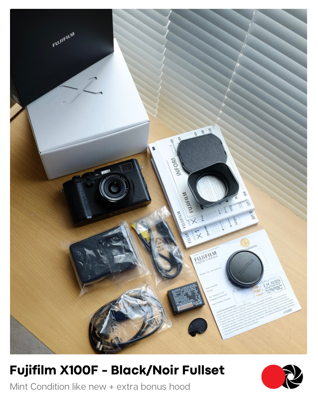 Fujifilm X100F Black/Noir Fullset Box FFID – Nipponina Camera