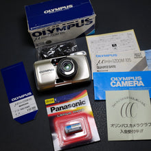 Load image into Gallery viewer, Olympus μ [mju:] Zoom 105 QD Silver [NOS] SN. 1689321