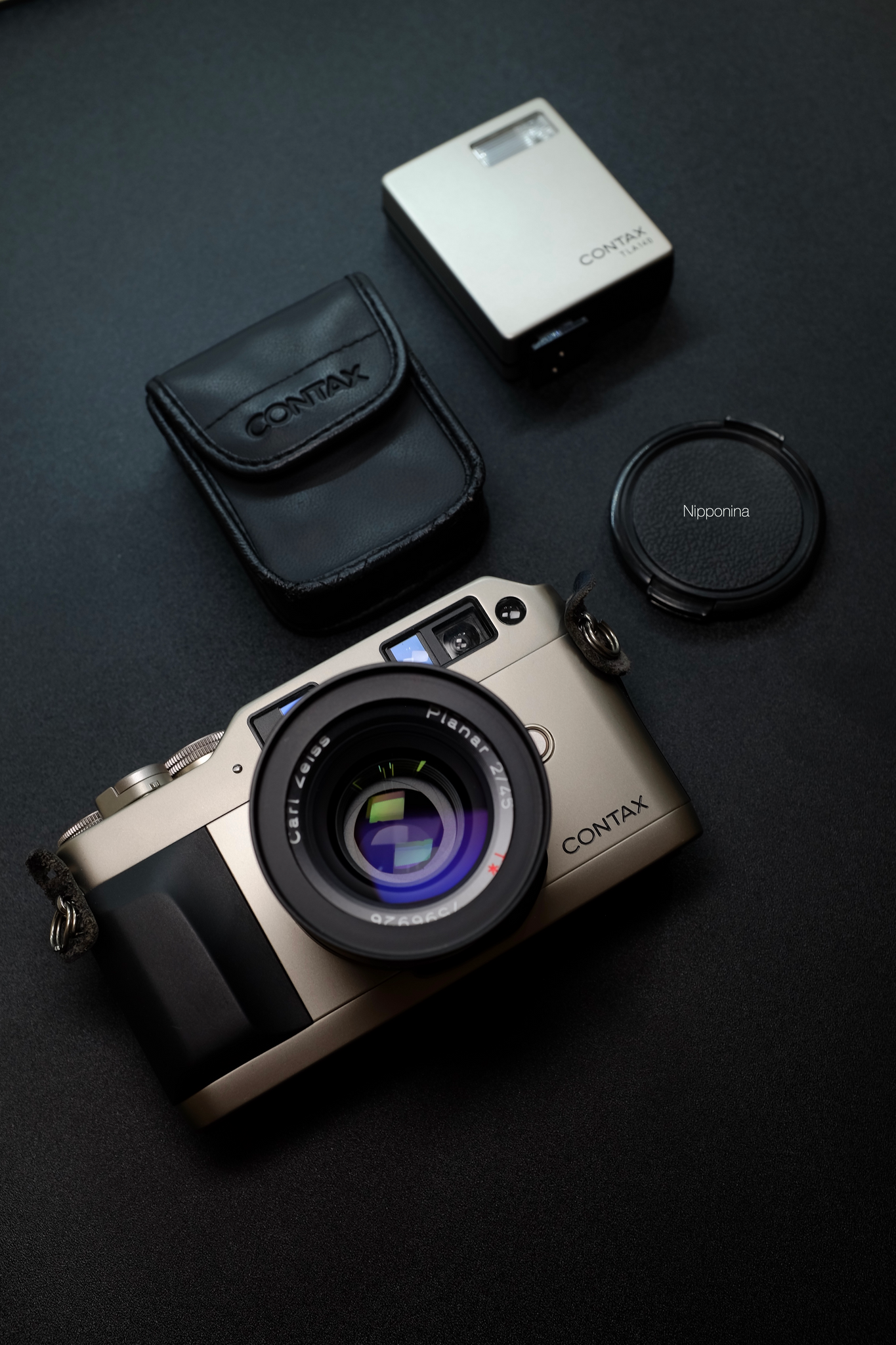 CONTAX G1D + planar 45mm TLA 140 flash Contax G1 Set Planar 45mm F 2 + Flash TLA 140 – Nipponina Camera