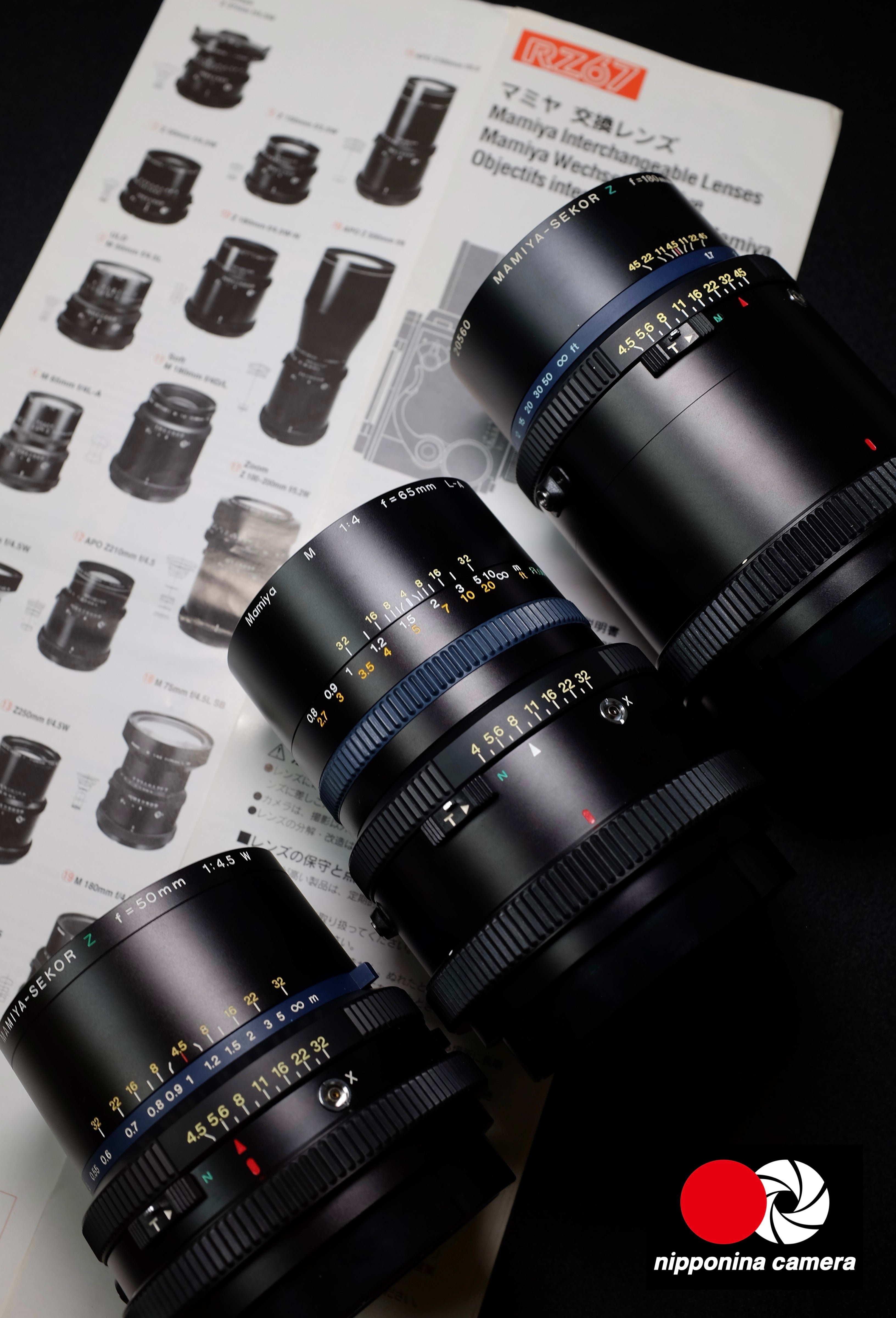 [Lens Set - 3 PC] Mamiya RZ 67 Pro II - Sekor Z (50mm, 65mm, 180mm)  Complete Box